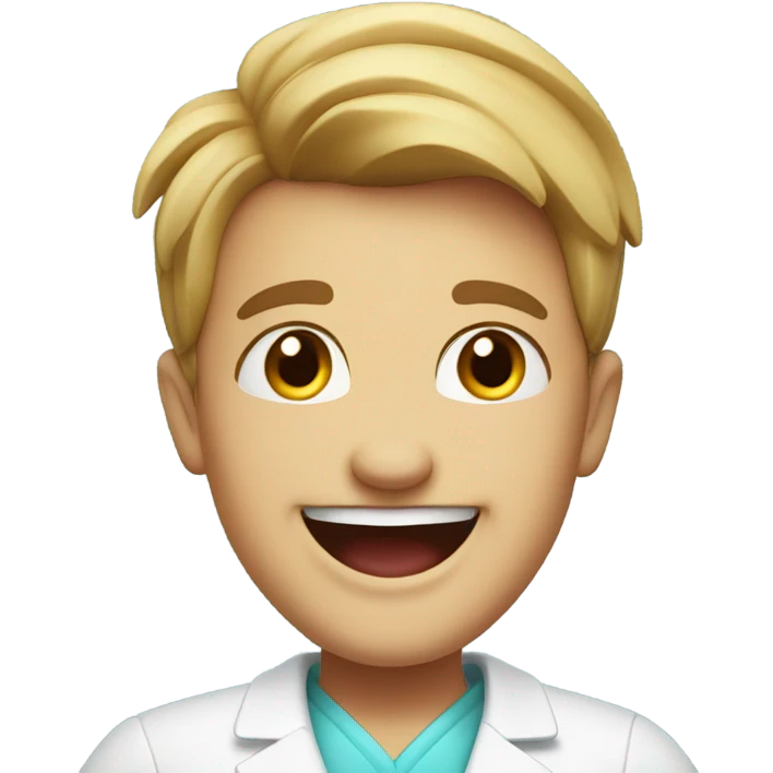 happy dentist client after he fixed his teeth emoji