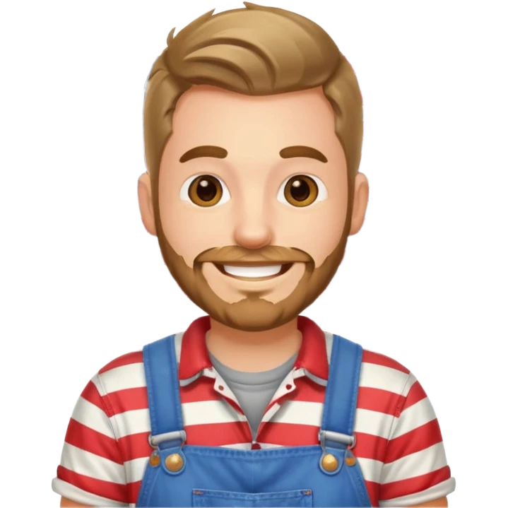 redneck guy with american flag overalls emoji