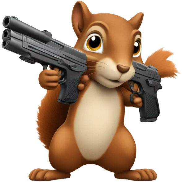 Squirrel holding a gun emoji
