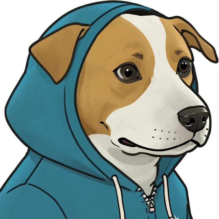 Dog wearing hoodi emoji