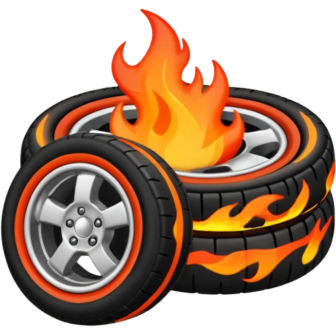 more flames small tires emoji