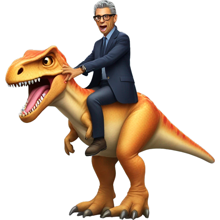 Jeff Goldblum riding a dinosaur  emoji