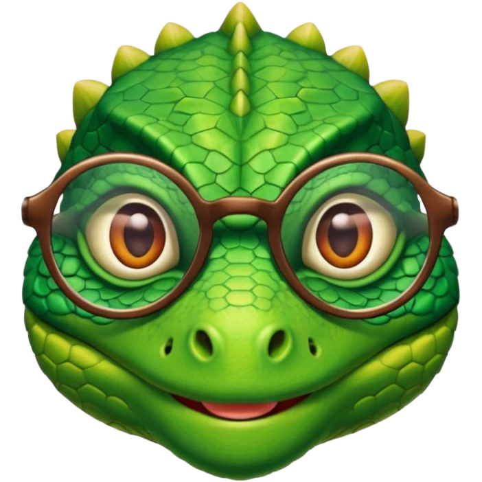 lizard wearing glasses emoji