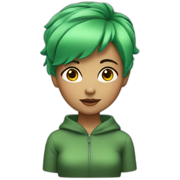 girl with short green hair emoji