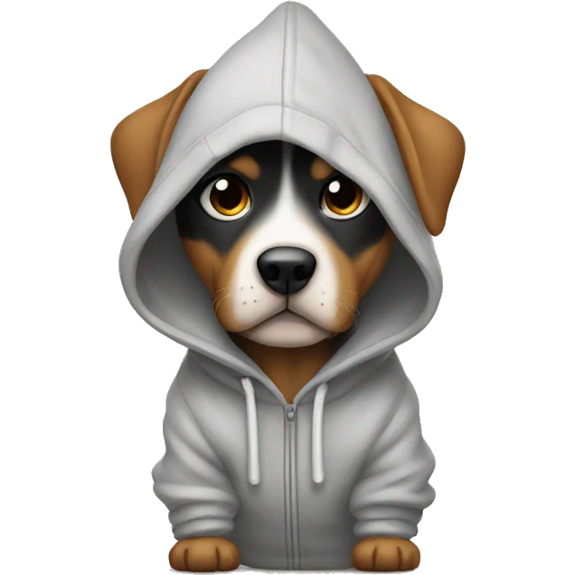 Dog wearing a hoodie  emoji
