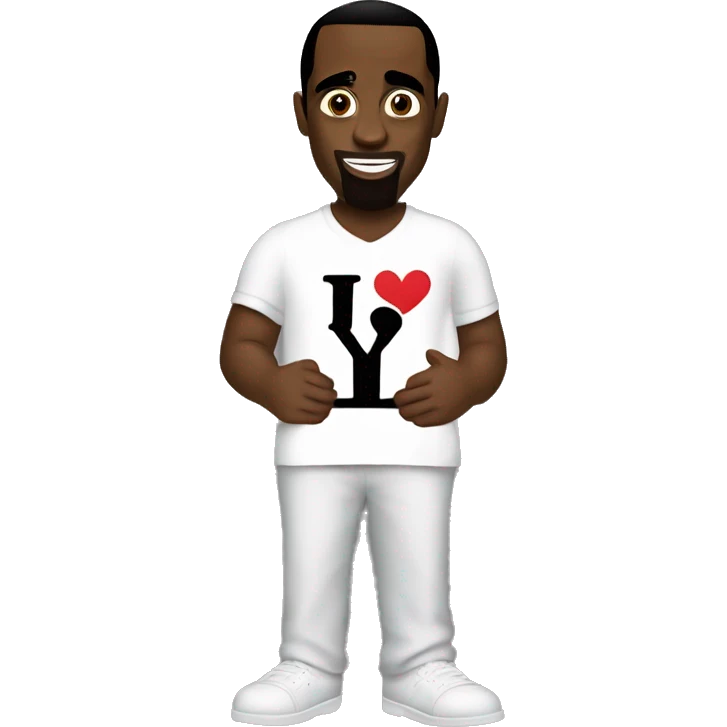 p diddy holding a sign that says “I love you Danny” emoji