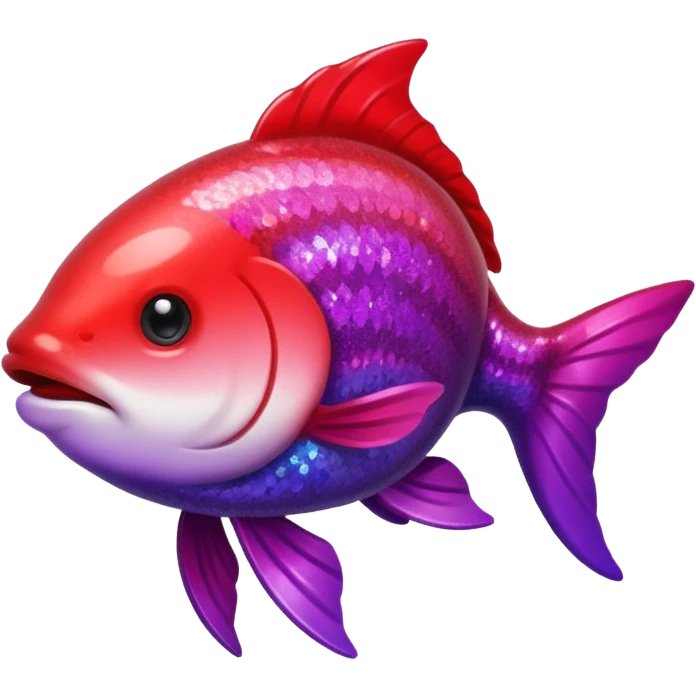 color gradient between red and purple glitter cute happy carp emoji