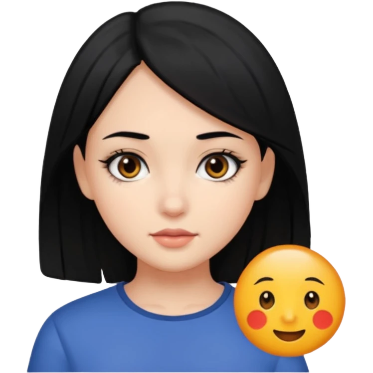 chica con pelo  negro y media melena y ojos  oscuros emoji