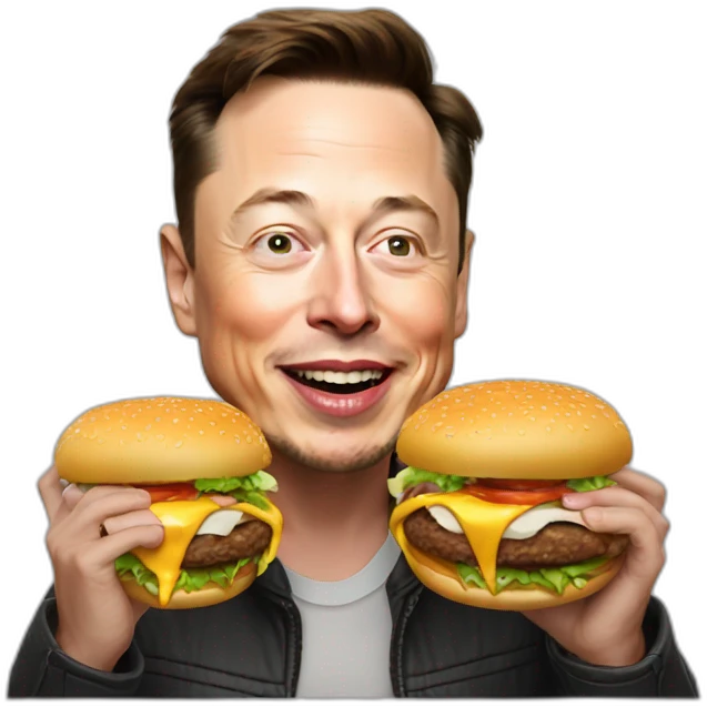 elon musk eat the burger emoji
