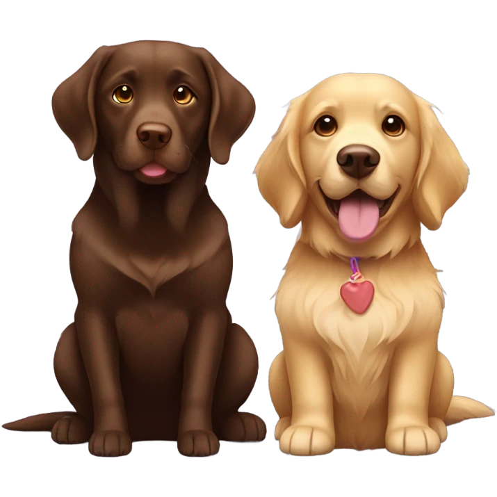 Golden retriever and chocolate lab emoji