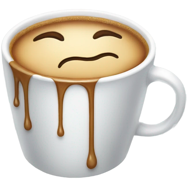 Coffee cup dripping out emoji