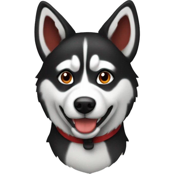 Red and black husky emoji
