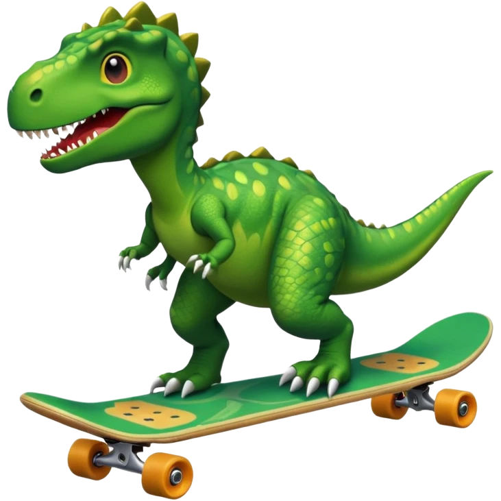Dinosaur on a skateboard emoji