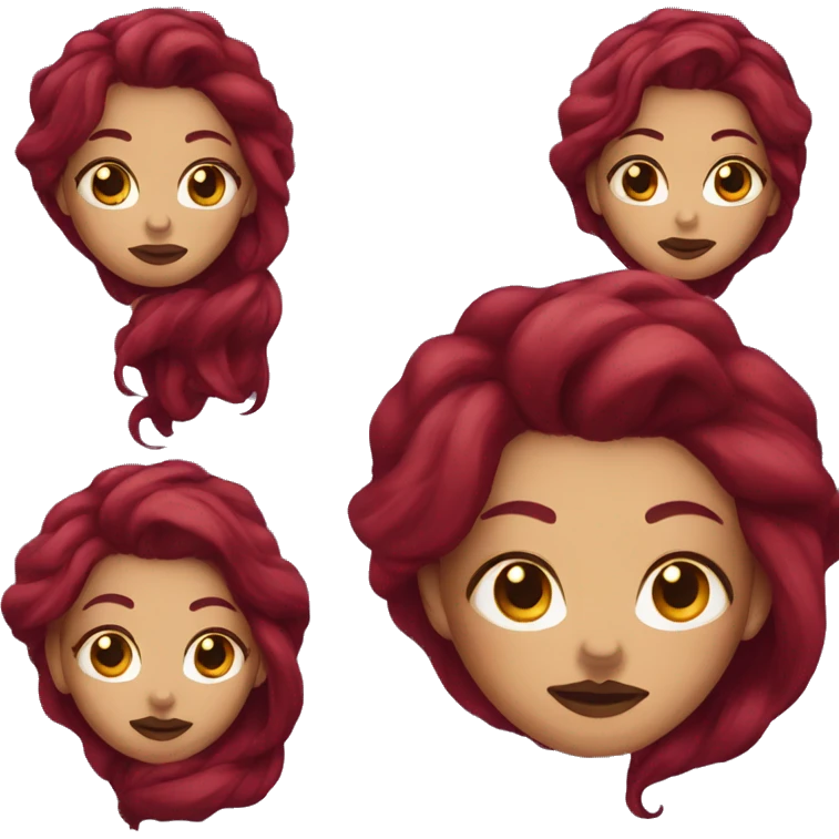 Tattooed woman with long burgundy hair emoji