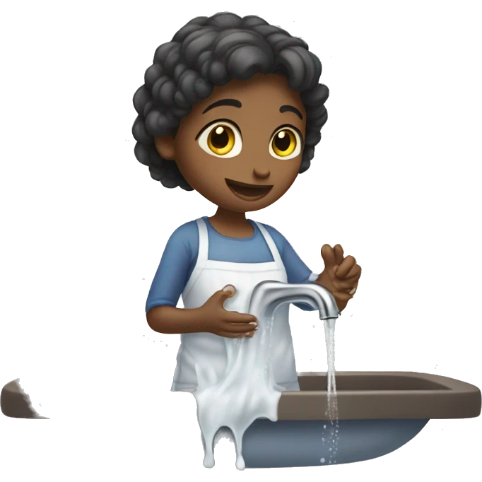 a girl washing her hands emoji