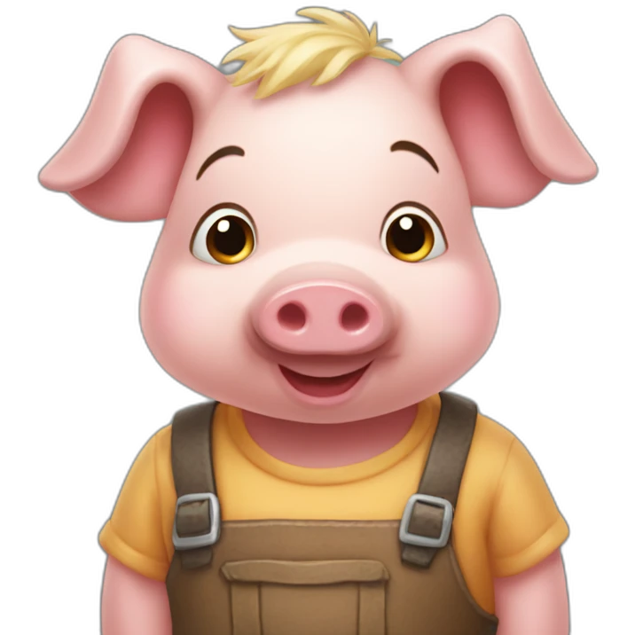 The little pig from three brothers who build a wood house emoji