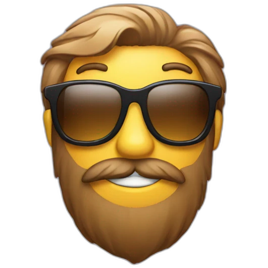 Bearded Smiley with sunglasses emoji