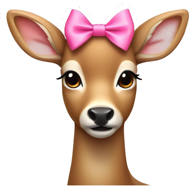 Deer with pink bow emoji