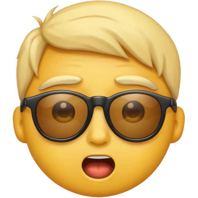 an emoji pulling down his sunglasses looking surprised emoji