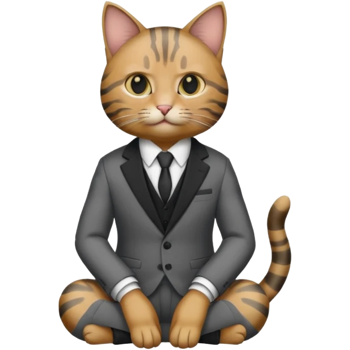 real cat siting with a suit on emoji