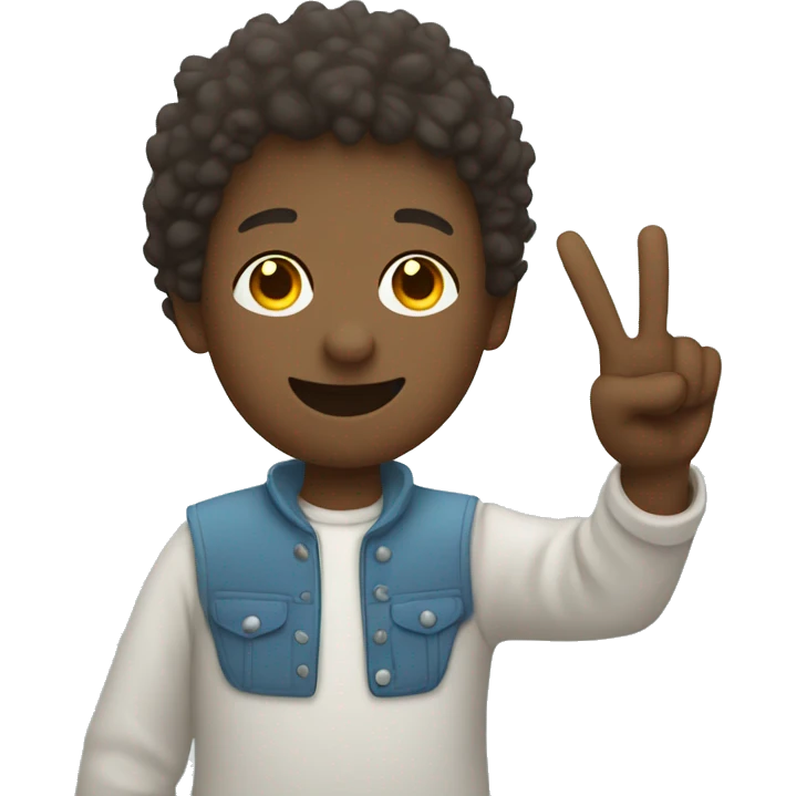 Duolingo holding up the peace sign emoji