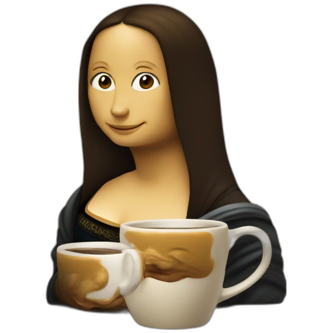 Mona lisa drinking coffee emoji