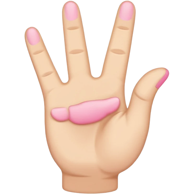 Flat vector hand emoji with pinky up only; no thumb visible or extended; other fingers bent. Not rock gesture, not shaka. Thick outline, transparent background. emoji