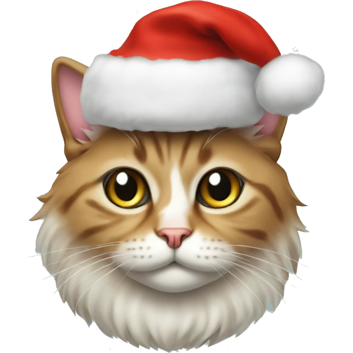 Cat persa whit christmas hat  emoji
