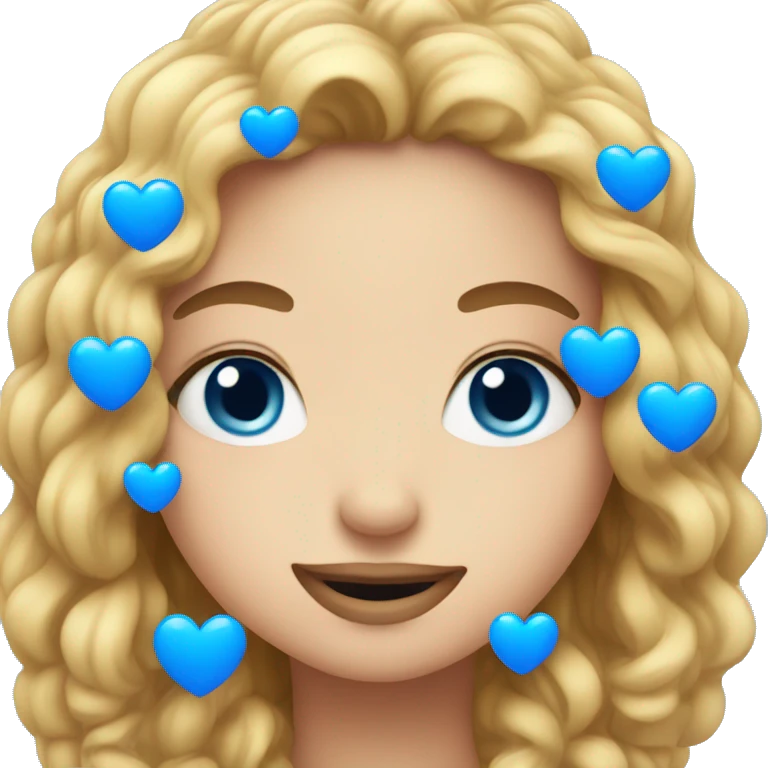 Love face with blue hearts emoji