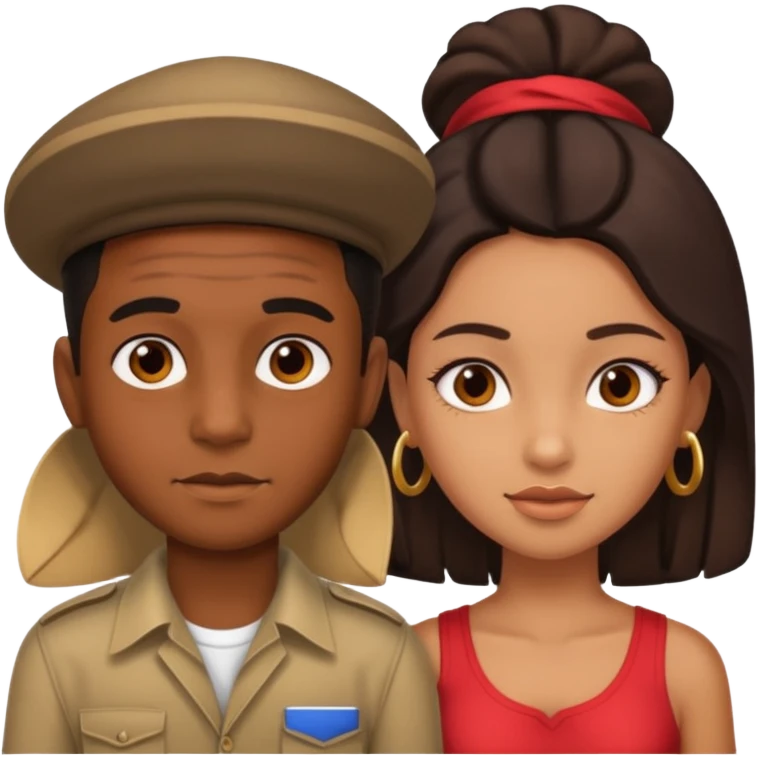 Black boy and Cuban girl emoji