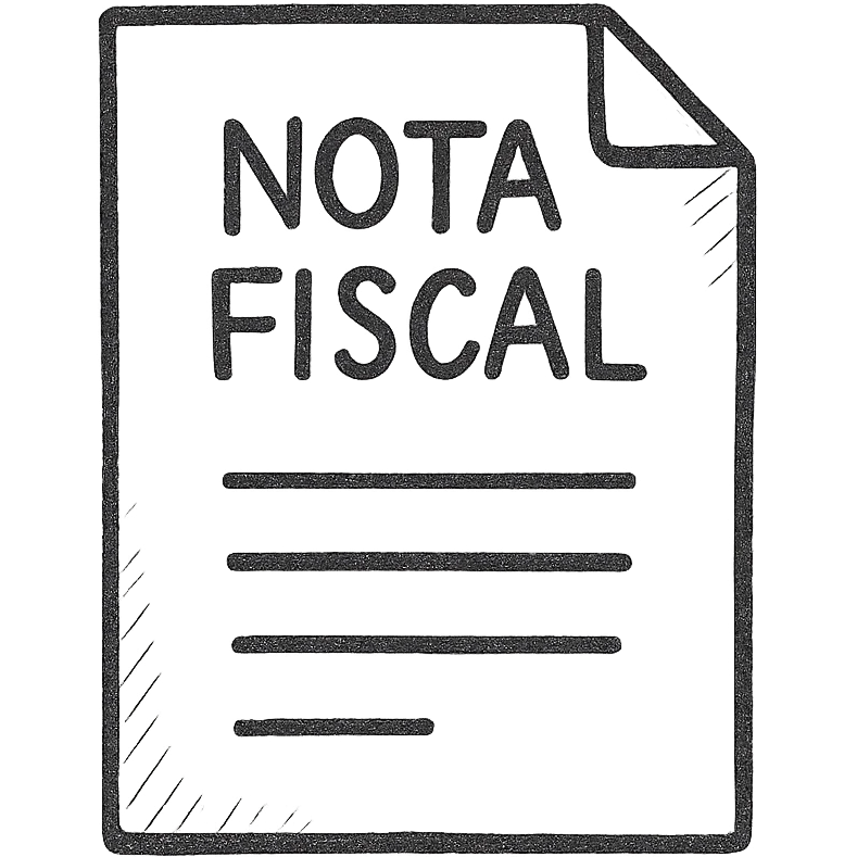 white paper tax document with the text NOTA FISCAL, clean and official look, suitable for an icon emoji