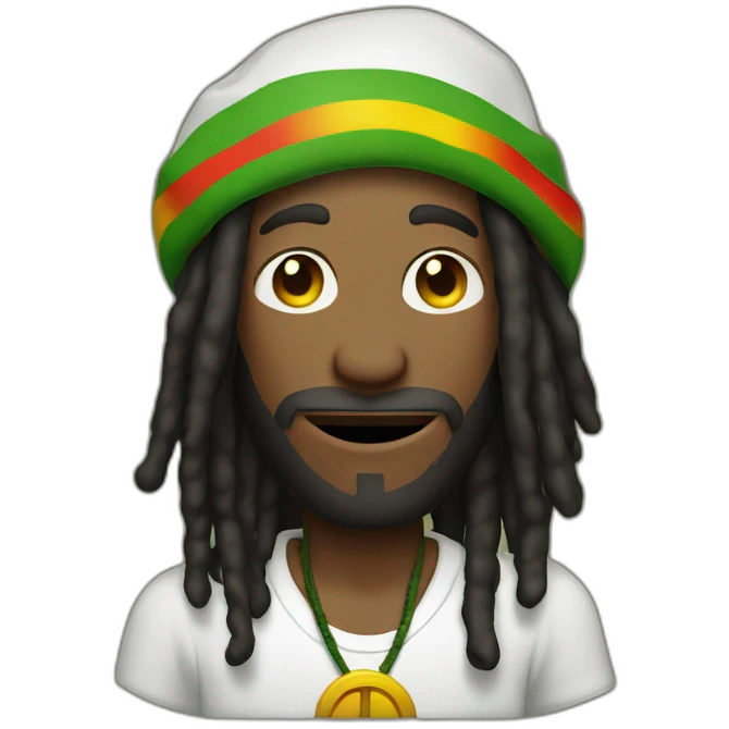 Rasta man in  with peace hand emoji