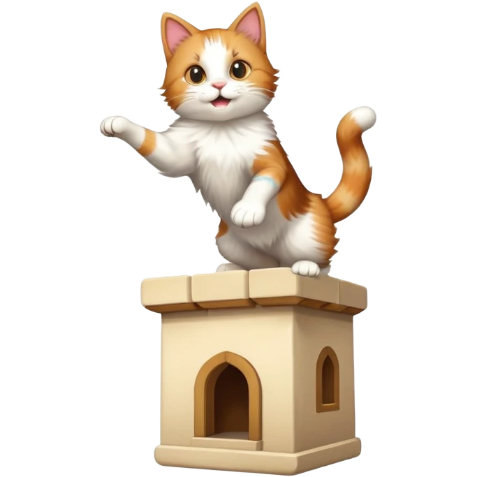 Cat jumps from tower emoji