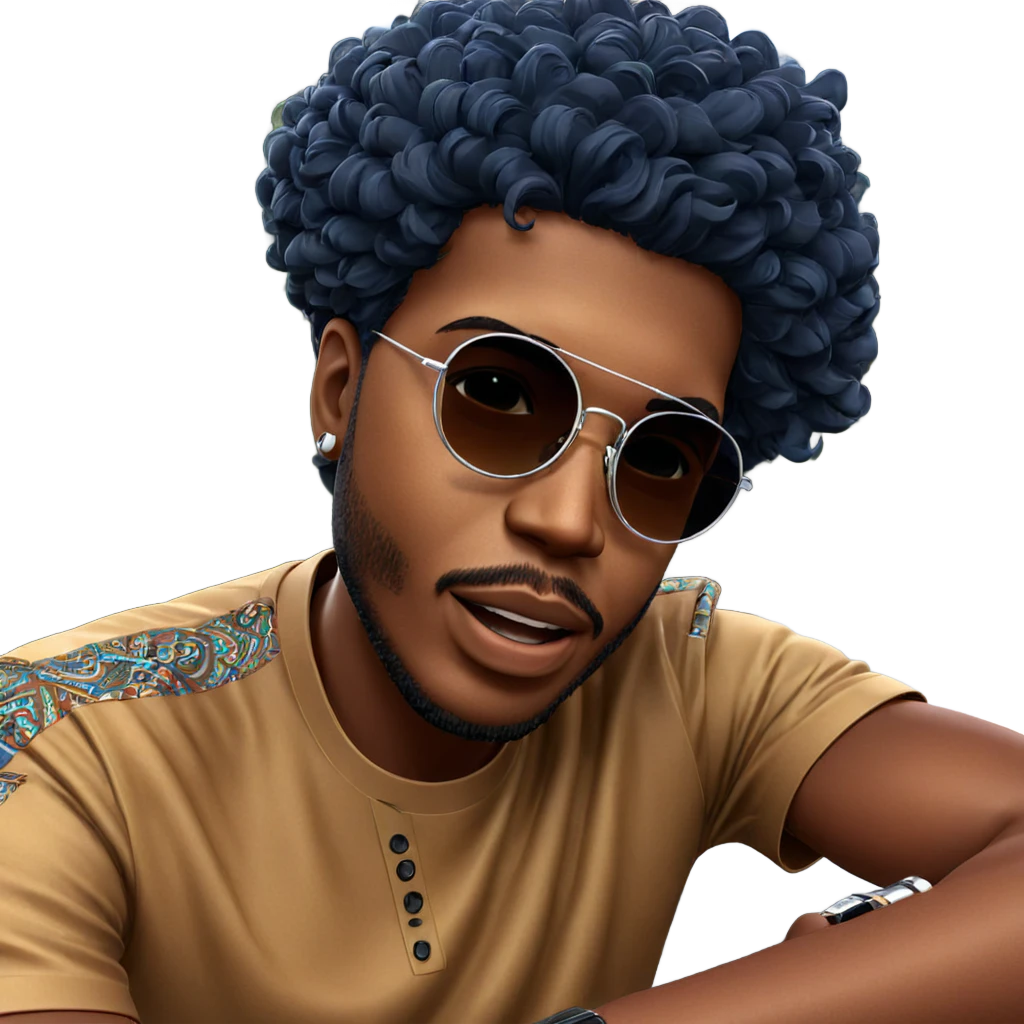 stylish dark-skinned male portrait emoji