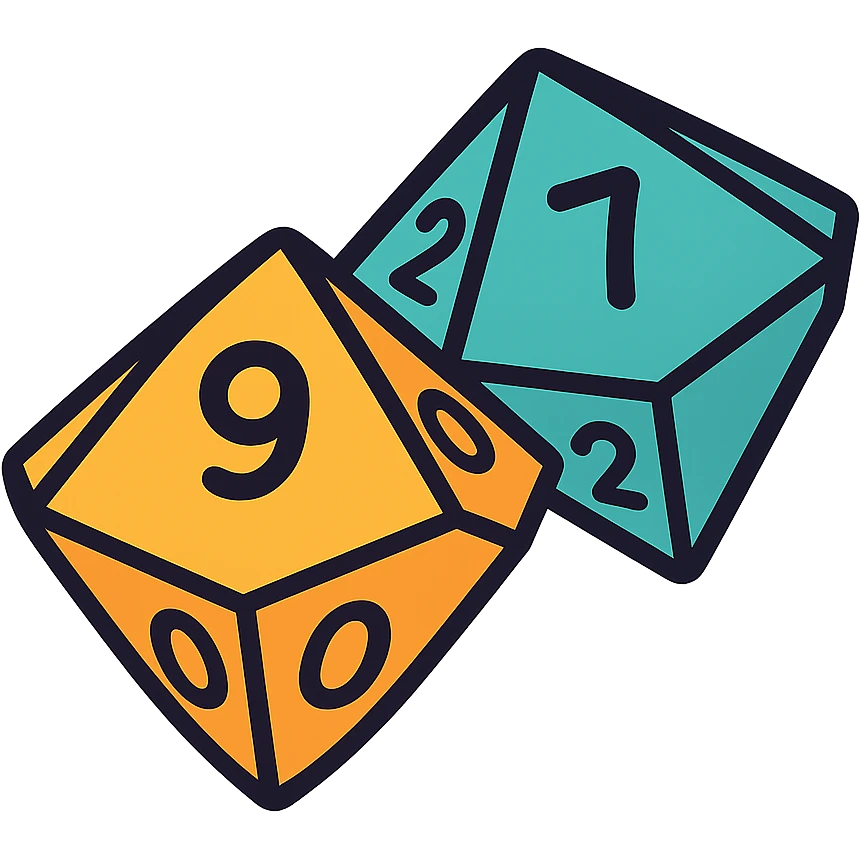 pair of ten-sided dice (d10) emoji