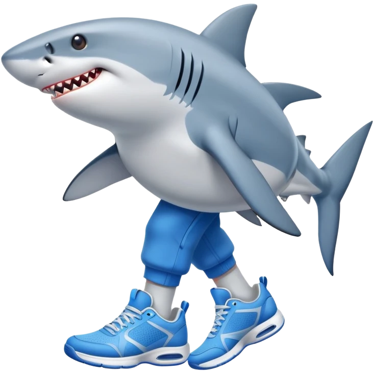 Shark with blue tennis shoes  emoji