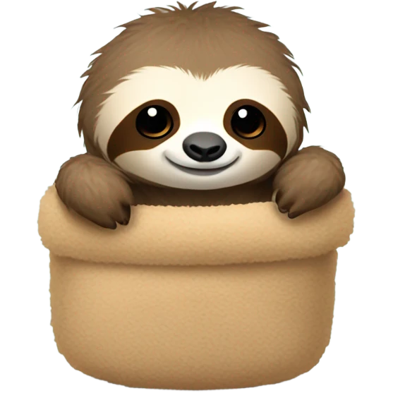 Baby sloth hugging a teddy bear emoji