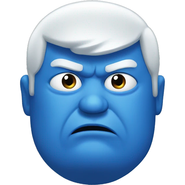 super fat angry blue man head emoji
