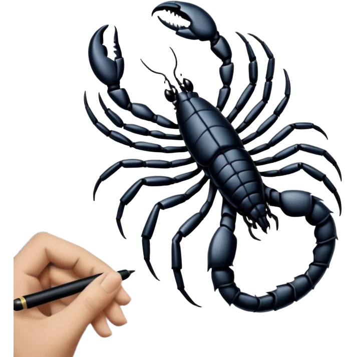Scorpion zodiac sign, on the hand. emoji