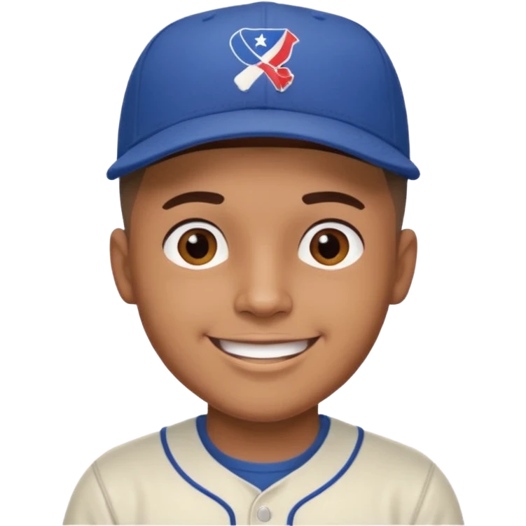 brown skin latino male with buzz cut wearing a puerto rico baseball cap emoji