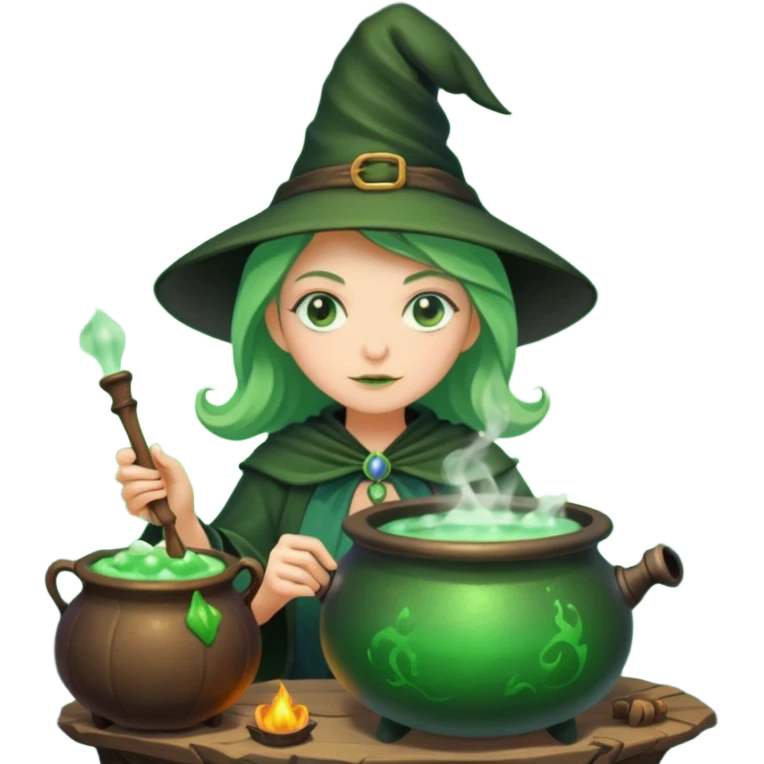 green witch cooking potion emoji