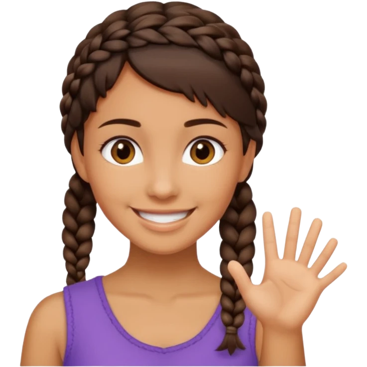 Mujer morena pelo corto con trenza diciendo ok emoji