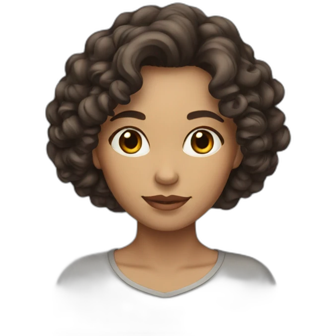 woman with curly dark brown hair shoulder length emoji