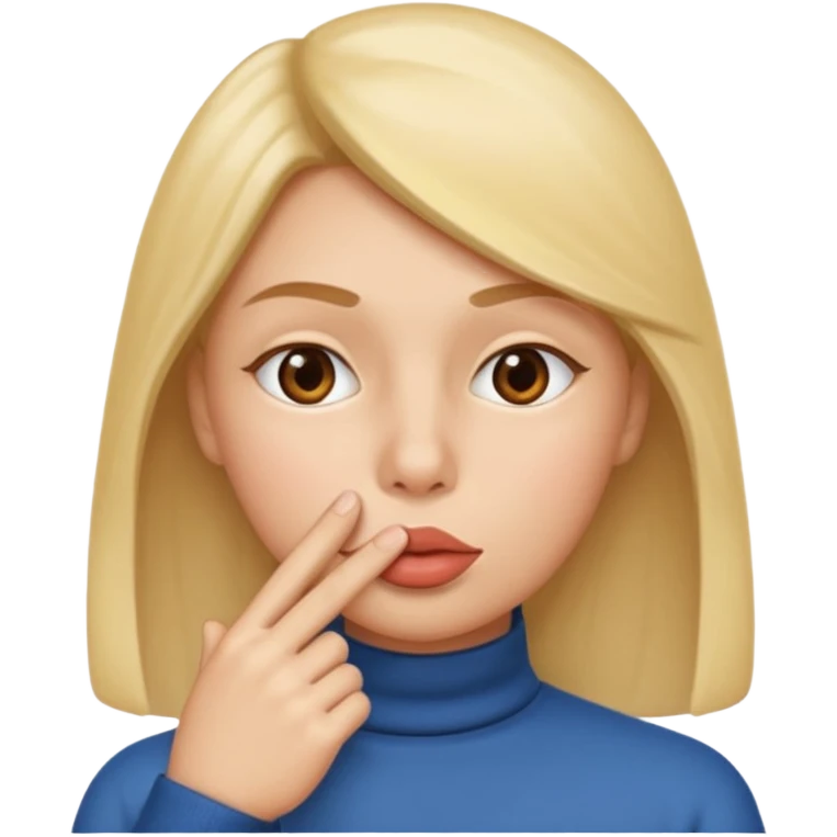 Silent face, shushing middle of face emoji