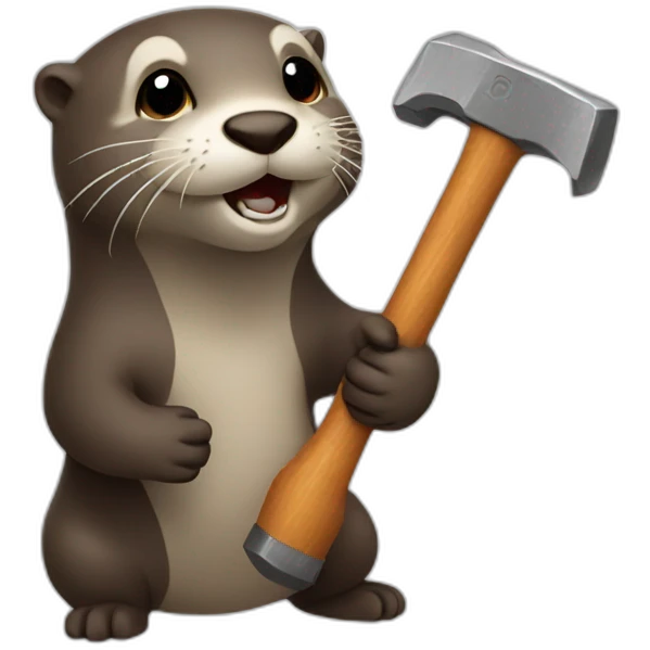 Otter holding a hammer emoji