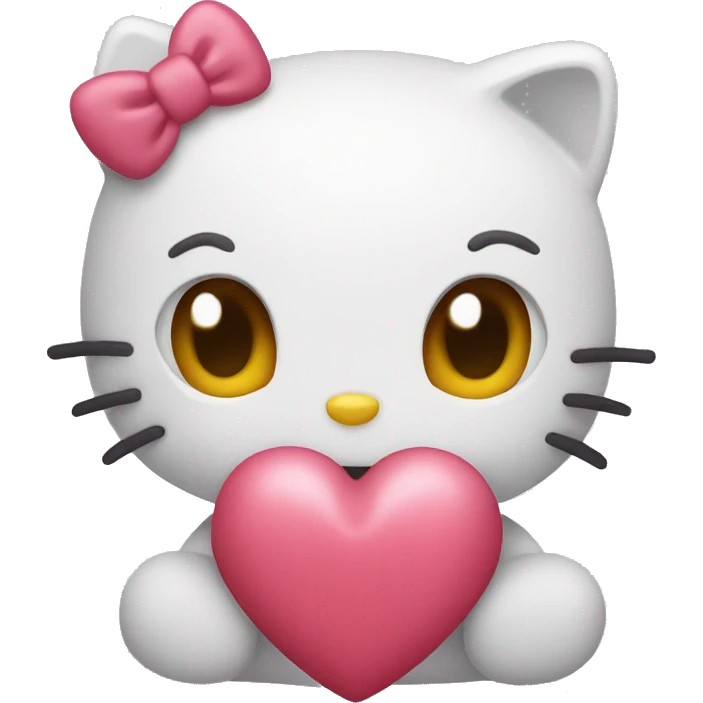 hello kitty with heart emoji
