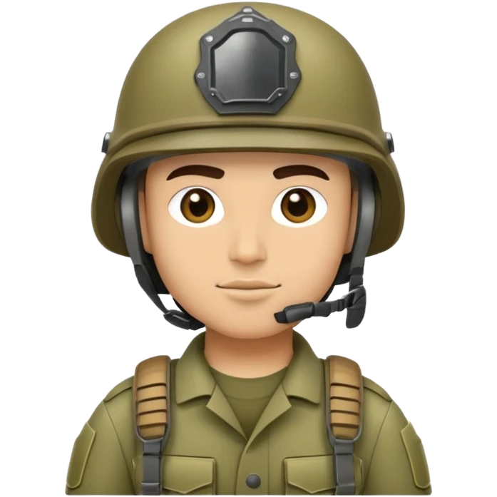 soldier with military gear and helmet emoji