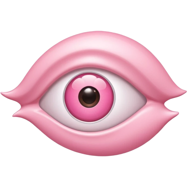 A 3D cartoon rose-pink -eye spectacle, glossy curved frame, soft reflections, isolated on plain background. only glasses. emoji