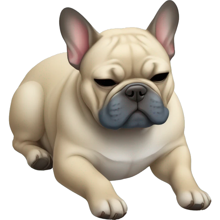 sleeping-fat-blueish - french-bulldog emoji