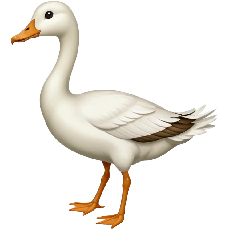 Emoji of a running goose with a very long neck and two legs. 🪿 is the reference. The goose looks like a white goose dyed green (#39C700), with neck, body, and wings all in that green color, not a duck. emoji
